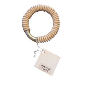 Meghan Browne Style Lola Ivory Natural Wood Stackable Bracelet